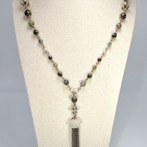 Lulu Frost LONG Fabulous Embellished Necklace with Tassels